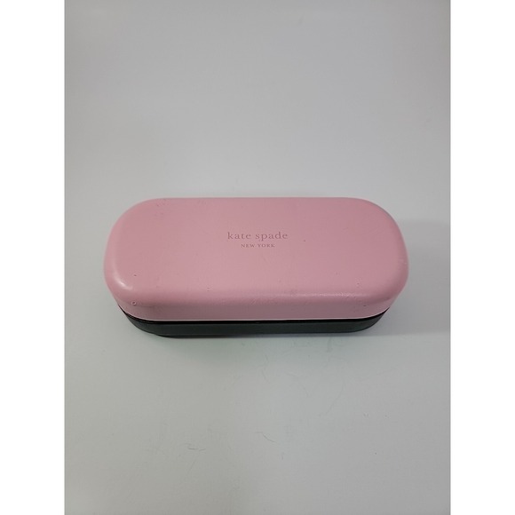 Kate Spade Pink Green Hard Clamshell Eyeglass Sunglass Case Only Hello Sunshine - Picture 1 of 6